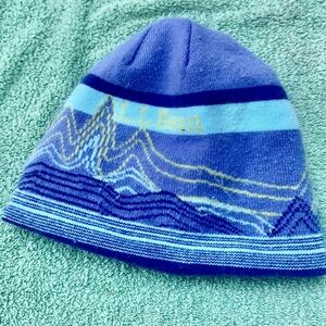 L.L. Bean winter knit fleece lined beanie style cap hat mounta…